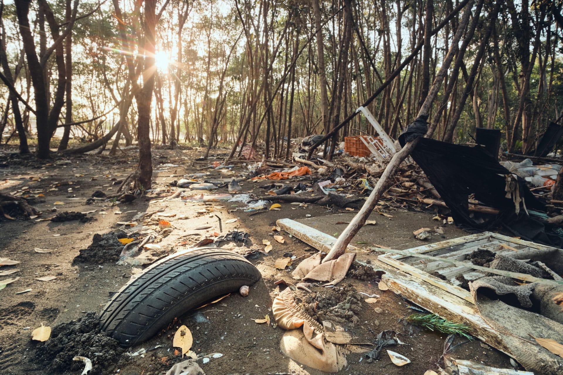 restoration - Plastic waste and debris scattered on a sandy seashore in Costa Del Este, Panama, highlighting the need for env